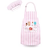 Kids Apron for Girls &amp; Boys, Toddler apron with Pockets for Cooking | Kids Apron and Chef Hat Set,Two Pockets Great Gift for Your Little Chef - Perfect for Cooking, Baking &amp; Crafts