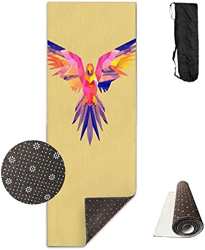 USYCHATS Colorful Facets Animals Parrot Digital ArtAll-Purpose Exercise Yoga Mat