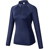 Witkey Women's Workout Shirts UPF 50+ Sun Protection Long Sleeve Golf Shirts Quarter Zip Athletic Tops Women Quick Dry