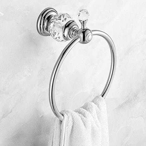 Kabter Crystal Series Brass Bathroom Hand Towel Ring, Polished Chrome