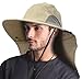 Neck Flap Sun Hat with Wide Brim, UPF 50+ Hiking Safari Fishing hat for Women Men, Sun Protection Hat for Summer Adventures Tan