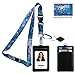 Claude Monet Water Lilies 1917 Print Lanyard with PU Leather ID Badge Holder Wallet with 3 Card Pockets, Safety Breakaway Clip & Matching Note Card. Gift of Carabiner Keychain Flashlight.