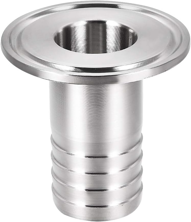 sourcing map Clamp Hose Adapter 1.988 Inch Flange to 1 Inch Hose Barb Fitting, Silver, 1" - Image 5