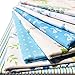 flic-flac 20 x 20 inches (51cmx51cm) Fat Quarter Cotton Quilting Fabric Thick Craft Printed Fabric High Density Bundle Squares Patchwork Lint DIY Sewing (8pcs, Blue)