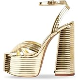 Onlymaker Platform Heels for Women Ankle Strap Chunky High Heel Sandals