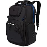 SwissGear Gaming Laptop Backpack with Charger Port (USB), Blue/Black