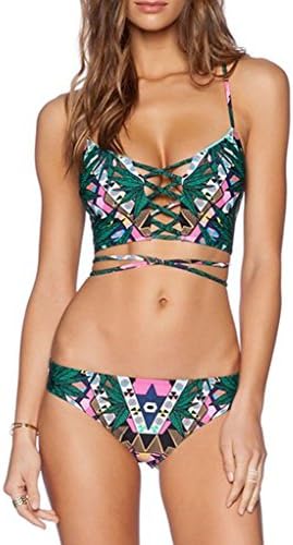 OYMMENEY Women's Push Up Padded Bikini Set Summer Beach Swimwear