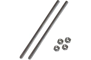 HAUZSDISAINS 2pcs M6 x 9.84"/ 250mm Length Fully Threaded Rods & Studs with Hex Nuts, 304 Stainless Steel Threaded Screw & Rod,Right Hand Threads