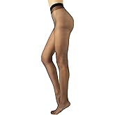 CALZITALY Womens tights, Sheer Nylons, Summer Pantyhose, Stockings 8DEN, Natural, Natural Tane, S, M, L, Made in Italy (M, BLACK)