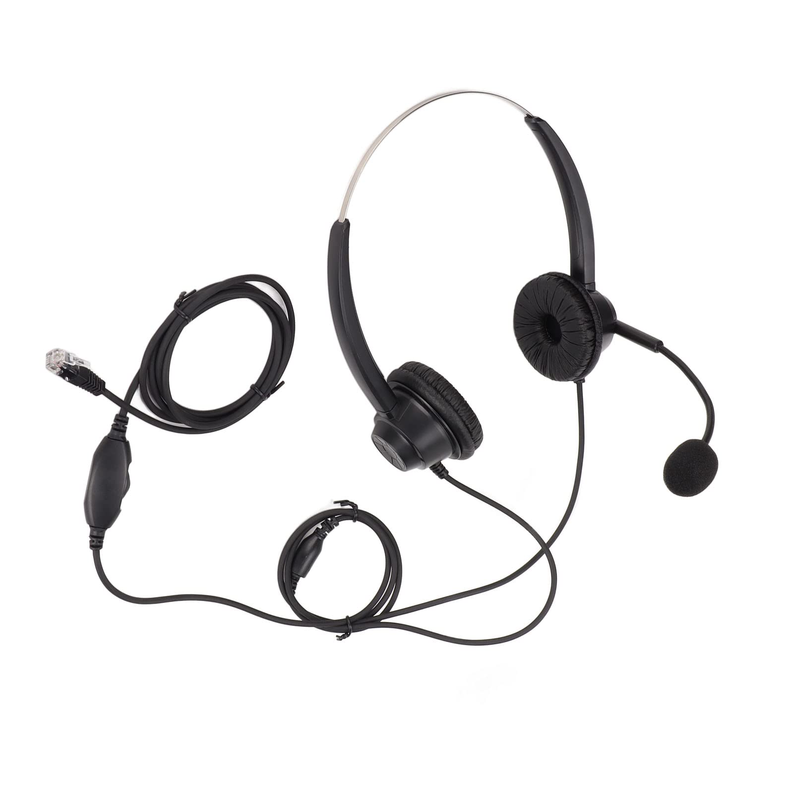Elprico RJ9 Plug Headset with Microphone, Customer Service Headset Noise Cancelling Wired Telephone Headphone for VOIP Phones