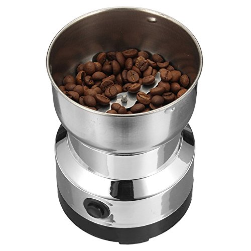Xiaolanwelc@ Electric Stainless Steel Coffee Bean Grinder Home Grinding Milling Machine Mill Home Kitchen Coffee Accessories EU Plug 220V