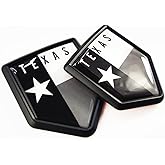 Newperlite Black Texas Flag Decal Sticker Car Emblem Texas Flag Car Decoration Accessories Shield for Truck Vehicles Cars, 2 Pack