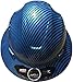 HDPE-Hydro Dipped Blue Full Brim Fiberglass Hard Hat with Fas trac Suspension HDPE Hydro