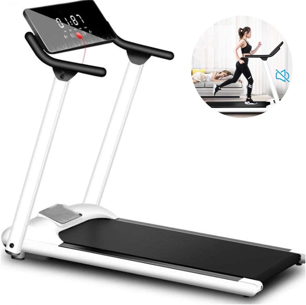 LUHUIYUAN Treadmill, Folding Running Machines, Electric Motorized Running Jogging Walking Machine for Home Exercise Indoor Fitness Equipment (Color : White, Size : 110x45x130cm)
