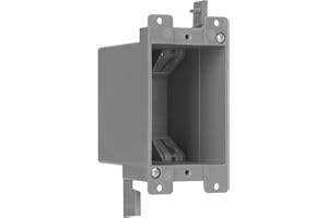 HUIXHAO Single Gang Old Work Electrical Outlet Box,Old Work, 14 Cubic Inch PVC Junction Box, Grey, 1 Pack,ETL Listed and 2 Hours Fire Certification, for Home Improvement