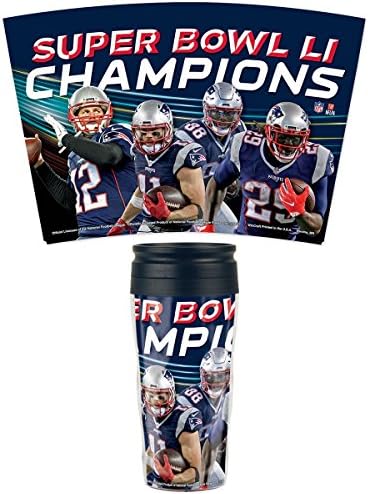 NEW ENGLAND PATRIOTS 16 OZ. 2017 SUPER BOWL CHAMPIONS TRAVEL MUG Coffee