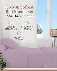 4 Piece Lavender Queen Sheets Set, 1000 TC