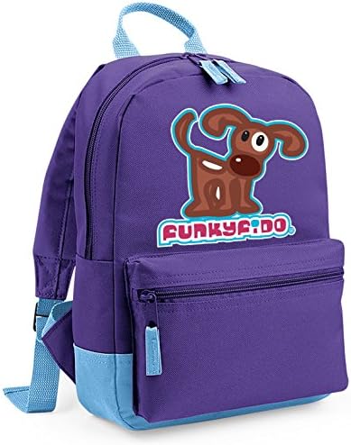 Funky Fido Staffie Dog Boys or Girls School Backpack Small PURPLE Blue Size 23 x 33 x 12 cm
