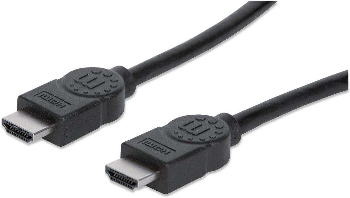 Manhattan HDMI Cable, 4K@30Hz (High Speed), 1m, Male to Male, Black, Ultra HD 4k x 2k, Fully Shielded, Gold Plated Contacts