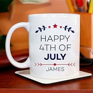 Amazon.com | Happy 4th of July Personalized Mug: Coffee ...