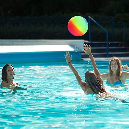 OrgMemory-Playground-Ball-Kickball-85-inch-4-pcs-2-Each-of-Rainbow-Ball-Blue-Handball-for-Kids-and-Adults-Dodge-Ball-with-Pump