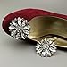 Ruihfas 2Pcs Elegant Crystal Shoe Clips Decorative Rhinestone Flower Clutch Dress Hat Shoes Decoration for Wedding Party
