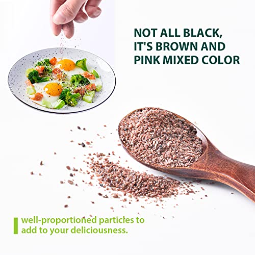 Soeos Himalayan Black Salt Fine Black Himalayan Salt, Natural Mineral Enriched, Great for Vegan