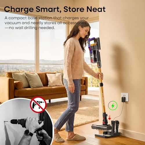 KIPMAX Cordless Vacuum Cleaner with Charging Station,50KPa 70Min 550W Stick Vacuum Cleaner for Home, Aromatherapy Anti-Tangle Self-Standing Lightweight Handheld Vacuum for Pet Hair/Carpet/Floor X20Pro
