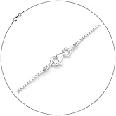 Aocelly Solid Sterling Silver Necklace Box Chain 1mm,Sturdy Lobster Clasp,Classic and Premium Thin Box Chain Necklace 16-24 Inches