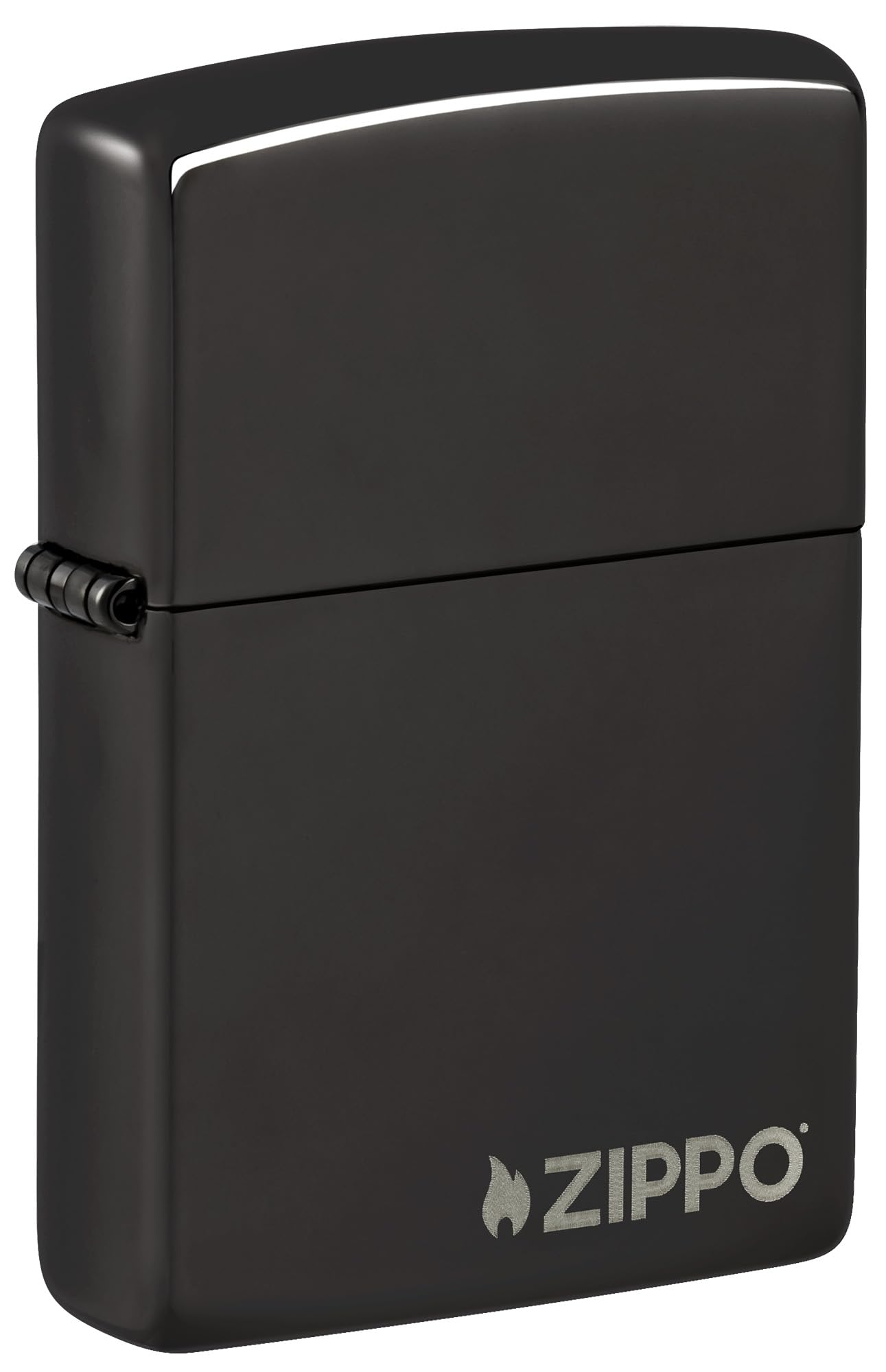 Zippo Windproof Lighter - Logo - High Polish Black, Ebony - Refillable for Lifetime Use - Adjustable Flame - Gift Box - Metal Construction - Made in USA — image 1