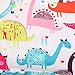 YOUNGER TREE Toddler Kids Baby Girl Cartoon Dinosaur Print Tunic Casual Princess Party Dress (Multicolor, 4-5 Years)