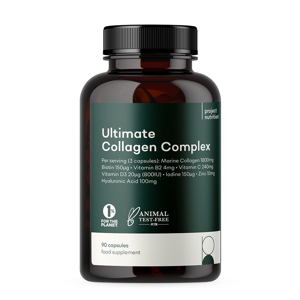 Ultimate Collagen Capsules Complex - High Strength 2500mg Supplement - 16 Nutrients for Healthy Joints Skin Hair - Hydrolysed Marine Collagen Peptides - Collagen Powder & Tablet Alternative