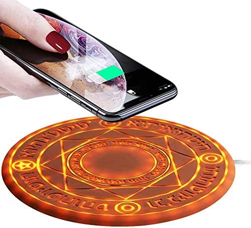 10W Magic Array Qi Wireless Fast Charger Pad Ultra Slim Magic Circle Wireless Charging for iPhone 8 / iPhone 8 Plus/iPhone X/XR/Xs/XsMax/ S9 / S9 / S8 / S8 / S7 / S7 Edge (Brown)