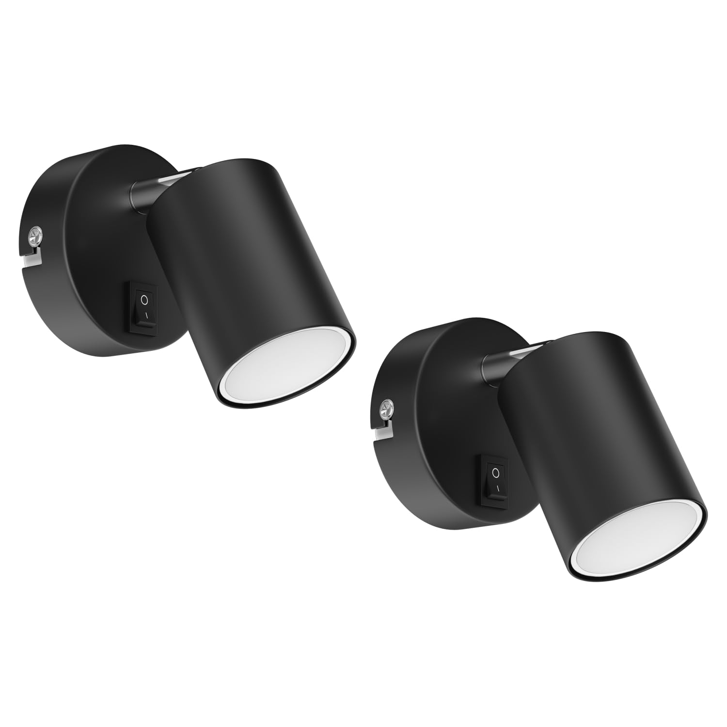 ledscom.de 2 wall spot WAIKA with Switch Black matt GU10 LED lamp Warm White 3-Step dimming: max. 500lm Each — image 1