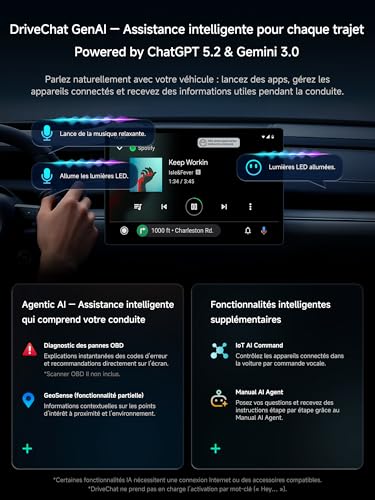AI Box CarPlay, Android Auto Wireless CarPlay Adapter, 4G+32G, for Netflix/Youtube/TikTok, DriveChat AI, Bluetooth Lock, Split Screen, Dual Wi-Fi, Y Cable, CB4B