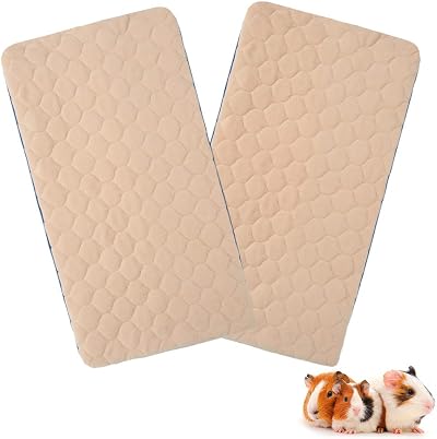 Scenereal Guinea Pig Cage Liner 2 Pack Fleece 24x47in Washable Pad