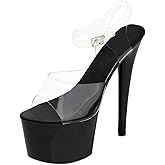Baffoloo Women's Sky High Platform Ankle Strap Dress Exotic Wear Dancer Sexy Pole Dance Sandals