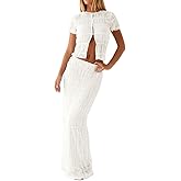 Sastianaen Women Two Piece Maxi Skirt Sets Y2k Sleeveless Crop Cami Top Ruffle Tiered Flowy Long Skirt Vacation Beach Outfits