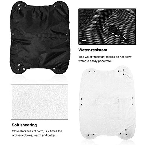 Stroller Hand Muff Winter Extra Thick Pushchair Gloves Black Keep Warm for Parents and Caregivers in Cold Weather Anti-Freeze Windproof Snowproof (Black Plush)