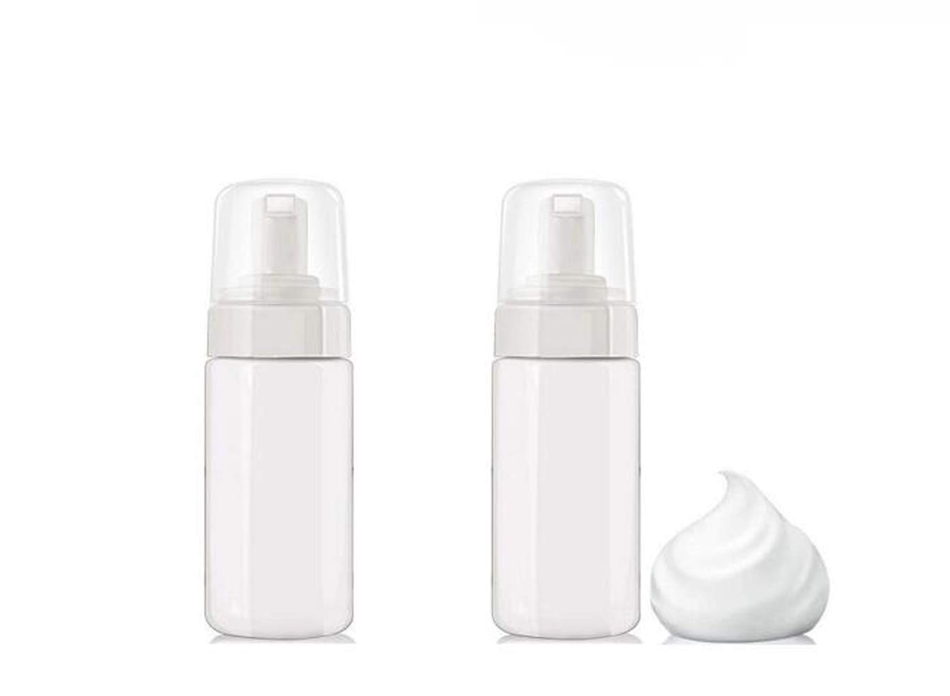 2Pcs 4 Ounce Plastic Foamer Pump Dispenser Foaming Mousse Bottles Empty Storage Container for Cosmetic Facial Cleanser Liquid Skin Care Products Hand