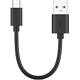 CableCreation Micro USB Charging Cable 6 inch, Short USB to Micro USB Cable | High-Speed, Triple Shielded Cable for Raspberry Pi Zero, Power Bank, Fire Stick, Chromecast, 0.15m, Black