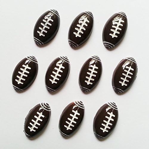 Lots 10pcs American Football Flatback Resin Scrapbooking Cabochons DIY Hair Bow Center Decoration Embellishments Crafts