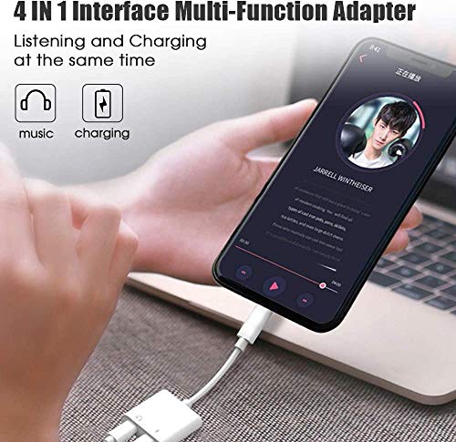 Headphones Jack Adapter for iPhone Adapter Charger and Headphones for iPhone Earphone Dongle Compatible with iPhone 7/8/X/XR/11/SE Audio & Charger & Call & Remote Control Support All iOS System