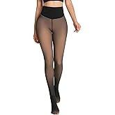 Apriddeo One-Seam Fake Sheer Fleece Lined Tights for Women, Thermal Leggings with Tummy Control & Butt Lifting Design