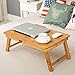 Lapdesk Left Handed NNEWVANTE Adjustable Laptop Table for Bed Breakfast Serving Tray Fold Flat w’ Tilting Top Drawer Leg Lockthumb 1
