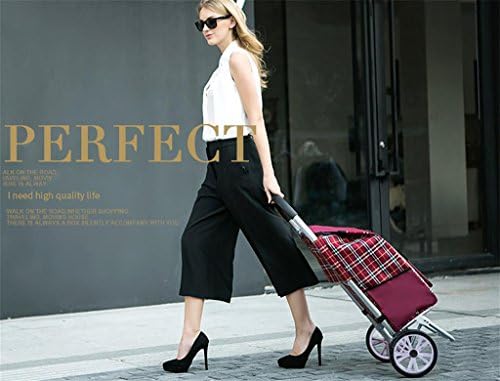 AYY Trolley Dolly, Folding Lightweight Wheeled Shopping Trolley, Hard Wearing &amp; Light Weight Polyester Rolling Push Trolley , purple