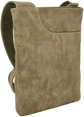Latico Leathers Athena Cross Body Bag Genuine Authentic Luxury Leather, Designer Made, Business Fashion and Casual Wear, Pebble Steel