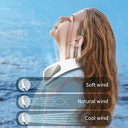 Personal Neck Fans,Mr.Lei Bladeless Cooling Neck Fan with 3 Speeds 360