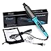 Ovonni Curling Iron Brush, Dual Voltage 1 Inch Ceramic Tourmaline Ionic Hot Curler Brush, Professional Instant Heat Up Temperature Controls Heated Brush Styler for Long Hair with Traveling Bag (Blue)