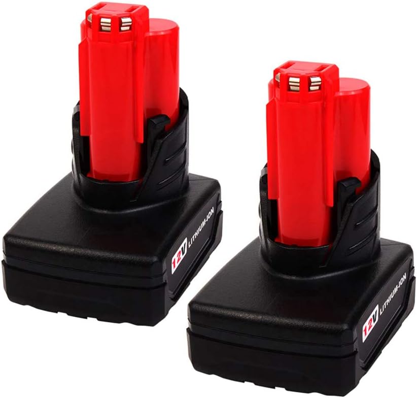 2Pack 5000mAh 12V M 12 Replacement for Milwaukee Lithium XC 48-11-2411 48-11-2410 48-11-2420 48-11-2401 48-11-2411 48-11-2402 Compatible with Milwaukee 12-Volt Cordless Power Tools Batteries